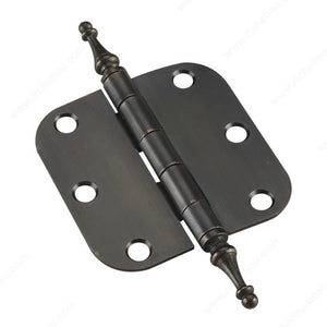 Richelieu 71820ORBB 3" Full Mortise Butt Hinge with Steeple Tips - 5/8" Radius, Oil-Rubbed Bronze
