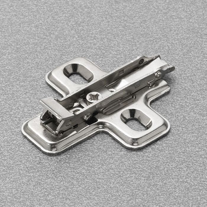 Richelieu H00BAVGM09F16 Cruciform 1 Cam - Domi Mounting Plates, 0 mm, Pre-Mounted Euro Screws, Steel