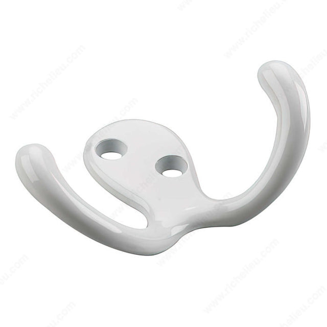 Richelieu 2235WR 3 in Double Wardrobe Hook - 2235, White, Onward