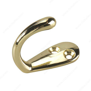 Richelieu 223BR 1-1/2 in Single Wardrobe Hook - 223, Bright Brass, Onward