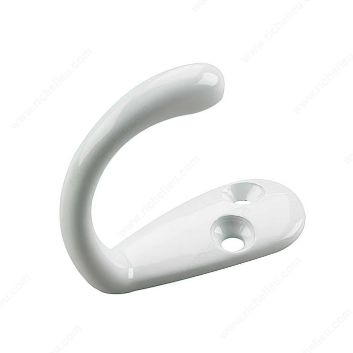 Richelieu 223WR 1-1/2 in Single Wardrobe Hook - 223, White, Onward