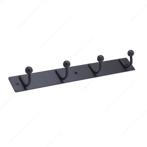 Richelieu 16218 Utility Hook Rack - 164, Matte Black, Matte Black
