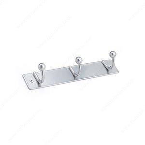 Richelieu 16125BAG Utility Hook Rack - 705, Brushed Aluminum (S), Brushed Aluminum