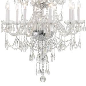 Traditional Crystal 15 Light Hand Cut Crystal Polished Chrome Chandelier 1155-CH-CL-MWP
