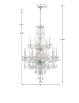 Traditional Crystal 15 Light Hand Cut Crystal Polished Chrome Chandelier 1155-CH-CL-MWP