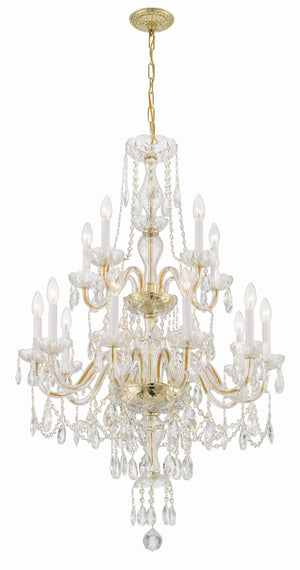 Traditional Crystal 15 Light Hand Cut Crystal Polished Chrome Chandelier 1155-CH-CL-MWP