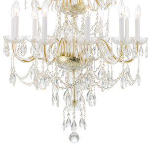 Traditional Crystal 15 Light Hand Cut Crystal Polished Chrome Chandelier 1155-CH-CL-MWP
