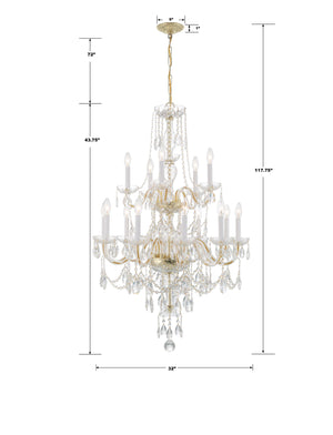 Traditional Crystal 15 Light Hand Cut Crystal Polished Chrome Chandelier 1155-CH-CL-MWP
