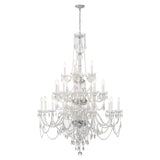 Traditional Crystal 25 Light Hand Cut Crystal Polished Chrome Chandelier 1156-CH-CL-MWP