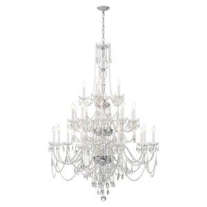 Traditional Crystal 25 Light Hand Cut Crystal Polished Chrome Chandelier 1156-CH-CL-MWP