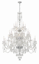 Traditional Crystal 25 Light Hand Cut Crystal Polished Chrome Chandelier 1156-CH-CL-MWP