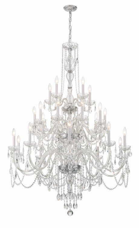 Traditional Crystal 25 Light Hand Cut Crystal Polished Chrome Chandelier 1156-CH-CL-MWP