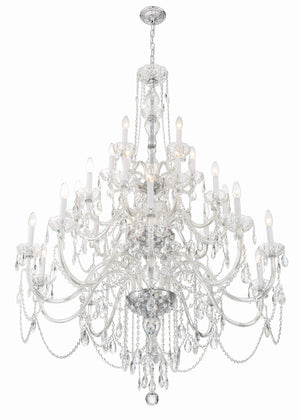 Traditional Crystal 25 Light Hand Cut Crystal Polished Chrome Chandelier 1156-CH-CL-MWP