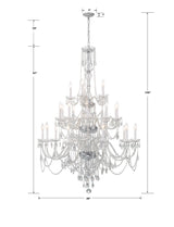 Traditional Crystal 25 Light Hand Cut Crystal Polished Chrome Chandelier 1156-CH-CL-MWP