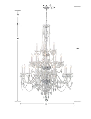 Traditional Crystal 25 Light Hand Cut Crystal Polished Chrome Chandelier 1156-CH-CL-MWP