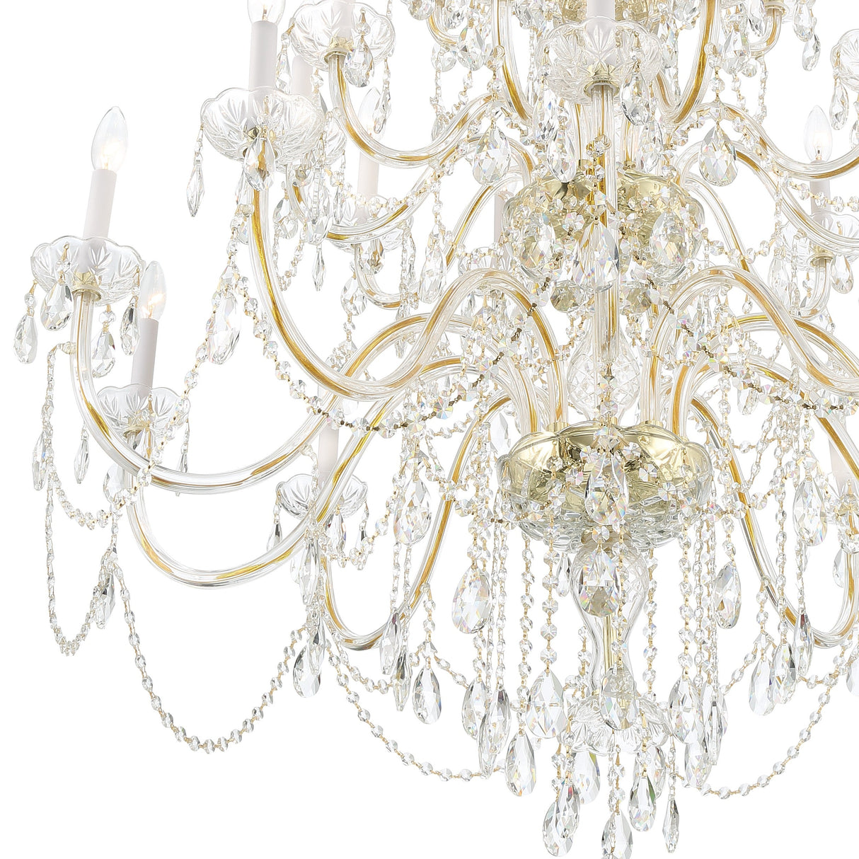 Traditional Crystal 25 Light Hand Cut Crystal Polished Chrome Chandelier 1156-CH-CL-MWP