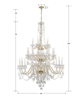 Traditional Crystal 25 Light Hand Cut Crystal Polished Chrome Chandelier 1156-CH-CL-MWP