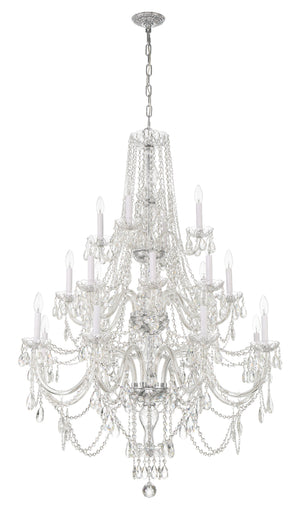 Traditional Crystal 20 Light Hand Cut Crystal Polished Chrome Chandelier 1157-CH-CL-MWP