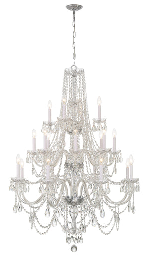 Traditional Crystal 20 Light Hand Cut Crystal Polished Chrome Chandelier 1157-CH-CL-MWP