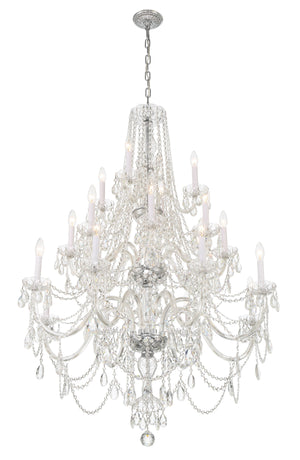 Traditional Crystal 20 Light Hand Cut Crystal Polished Chrome Chandelier 1157-CH-CL-MWP