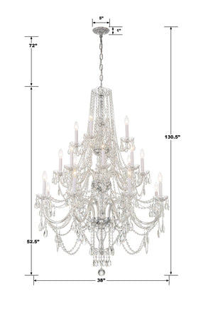 Traditional Crystal 20 Light Hand Cut Crystal Polished Chrome Chandelier 1157-CH-CL-MWP