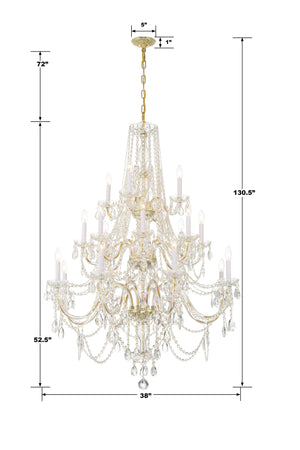 Traditional Crystal 20 Light Hand Cut Crystal Polished Chrome Chandelier 1157-CH-CL-MWP