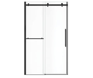 MAAX 138465-900-340-000 Vela 44 ½-47 x 78 ¾ in. 8mm Sliding Shower Door with Towel Bar for Alcove Installation with Clear glass in Matte Black
