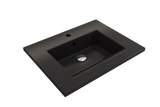 BOCCHI 1161-004-0126 Ravenna Wall-Mounted Sink Fireclay 24.5 in. 1-Hole with Overflow in Matte Black
