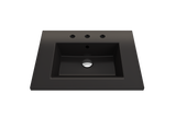 BOCCHI 1161-004-0127 Ravenna Wall-Mounted Sink Fireclay 24.5 in. 3-Hole with Overflow in Matte Black