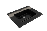BOCCHI 1161-005-0126 Ravenna Wall-Mounted Sink Fireclay 24.5 in. 1-Hole with Overflow in Black