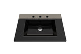 BOCCHI 1161-005-0127 Ravenna Wall-Mounted Sink Fireclay 24.5 in. 3-Hole with Overflow in Black