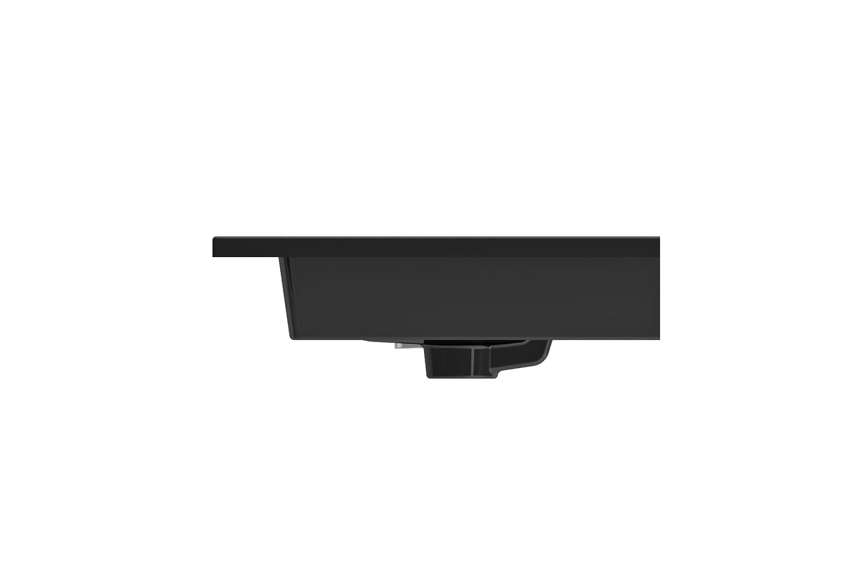 BOCCHI 1161-005-0127 Ravenna Wall-Mounted Sink Fireclay 24.5 in. 3-Hole with Overflow in Black