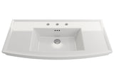 BOCCHI 1168-001-0127 Lavita Wall-Mounted Console Sink Fireclay 40 in. 3-Hole with Overflow in White