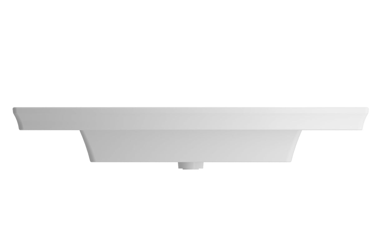 BOCCHI 1168-002-0127 Lavita Wall-Mounted Console Sink Fireclay 40 in. 3-Hole with Overflow in Matte White