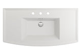 BOCCHI 1168-002-0127 Lavita Wall-Mounted Console Sink Fireclay 40 in. 3-Hole with Overflow in Matte White