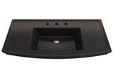 BOCCHI 1168-004-0127 Lavita Wall-Mounted Console Sink Fireclay 40 in. 3-Hole with Overflow in Matte Black