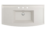 BOCCHI 1168-014-0127 Lavita Wall-Mounted Console Sink Fireclay 40 in. 3-Hole with Overflow in Biscuit