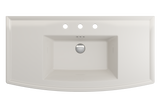 BOCCHI 1168-014-0127 Lavita Wall-Mounted Console Sink Fireclay 40 in. 3-Hole with Overflow in Biscuit