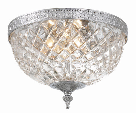 Crystorama 2 Light Polished Chrome Crystal Flush Mount 117-10-CH