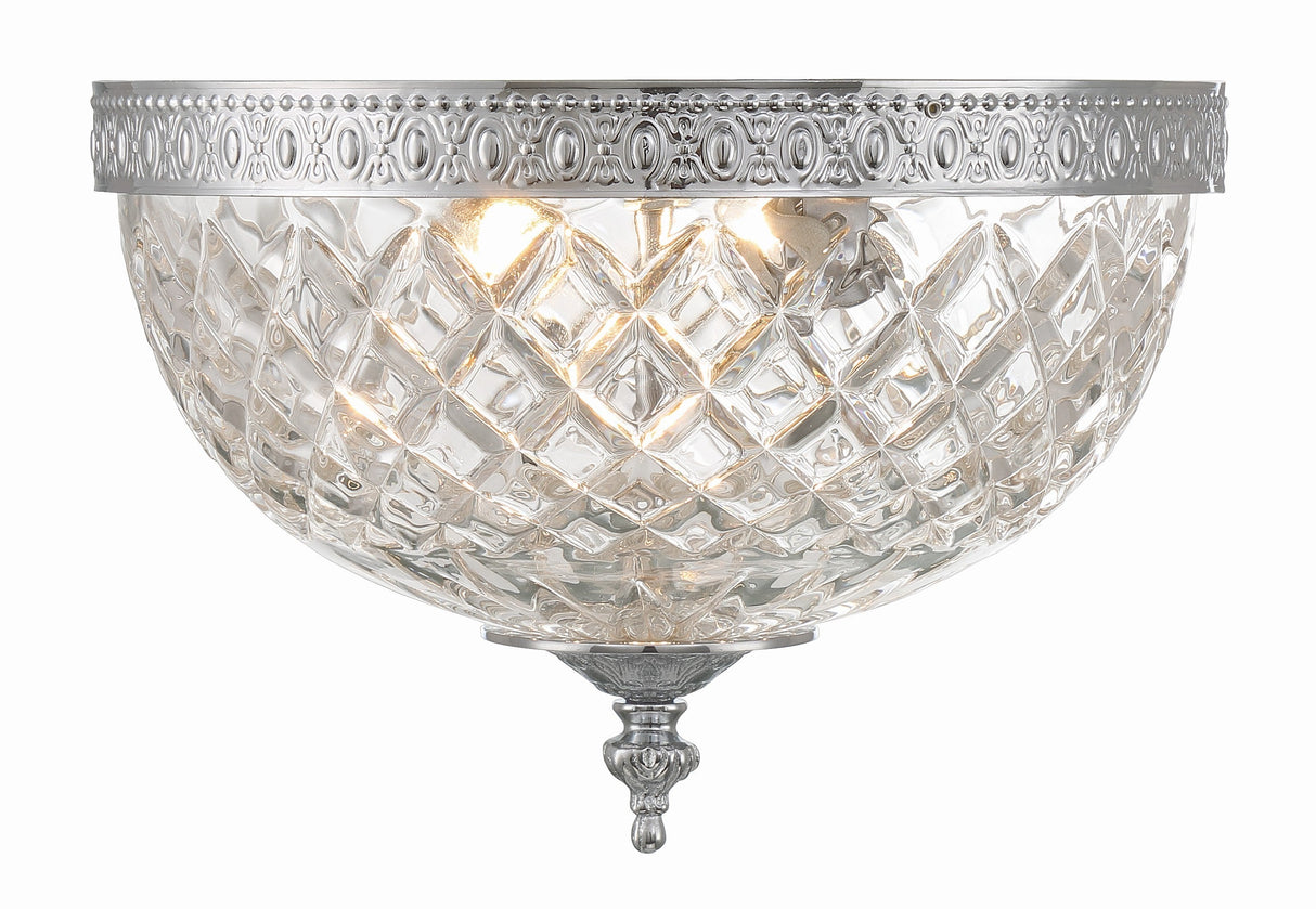 Crystorama 2 Light Polished Chrome Crystal Flush Mount 117-10-CH