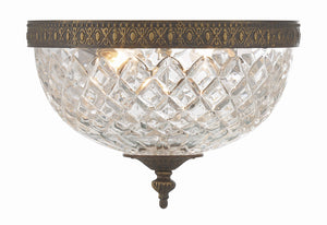 Crystorama 2 Light English Bronze Crystal Flush Mount 117-10-EB