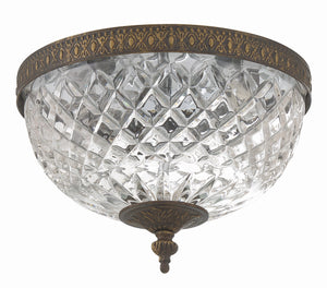 Crystorama 2 Light Polished Chrome Crystal Flush Mount 117-10-CH
