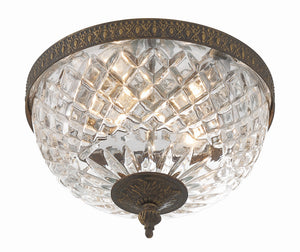 Crystorama 2 Light Polished Chrome Crystal Flush Mount 117-10-CH