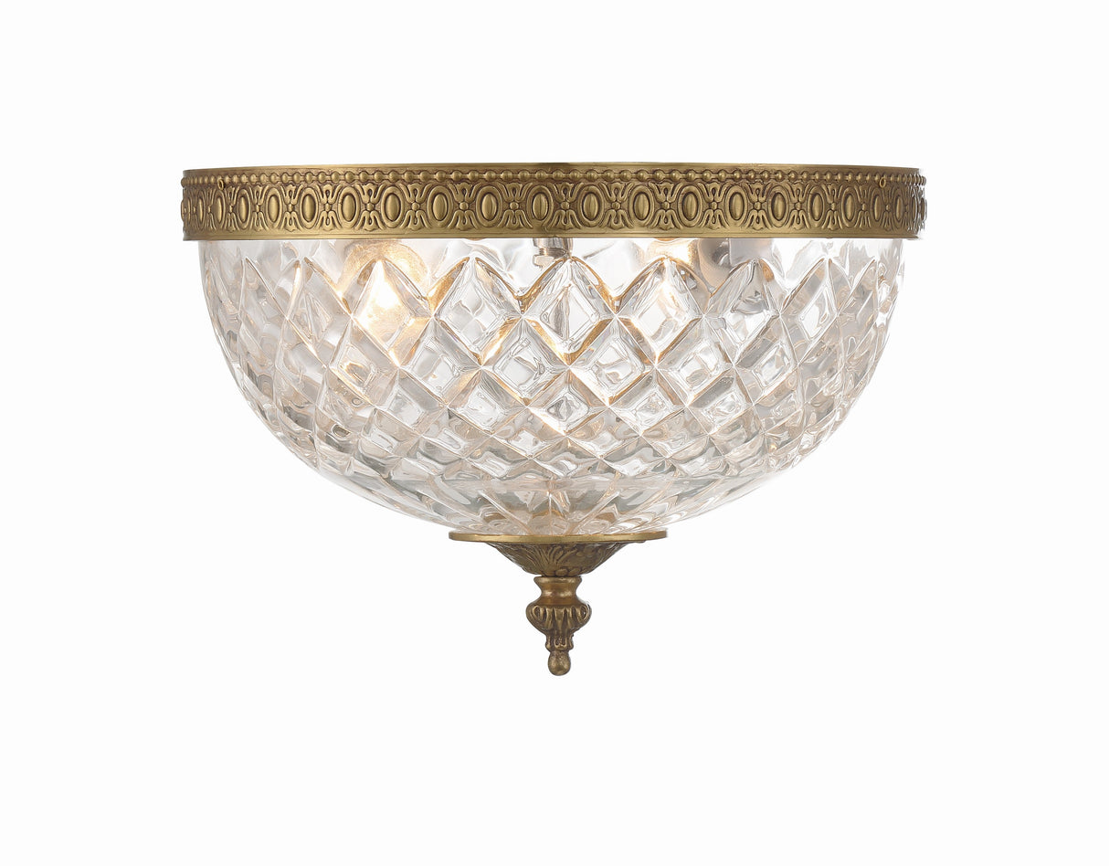 Crystorama 2 Light Polished Chrome Crystal Flush Mount 117-10-CH