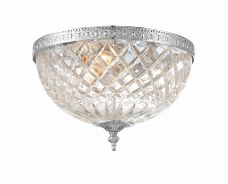 Crystorama 3 Light Polished Chrome Crystal Flush Mount 117-12-CH