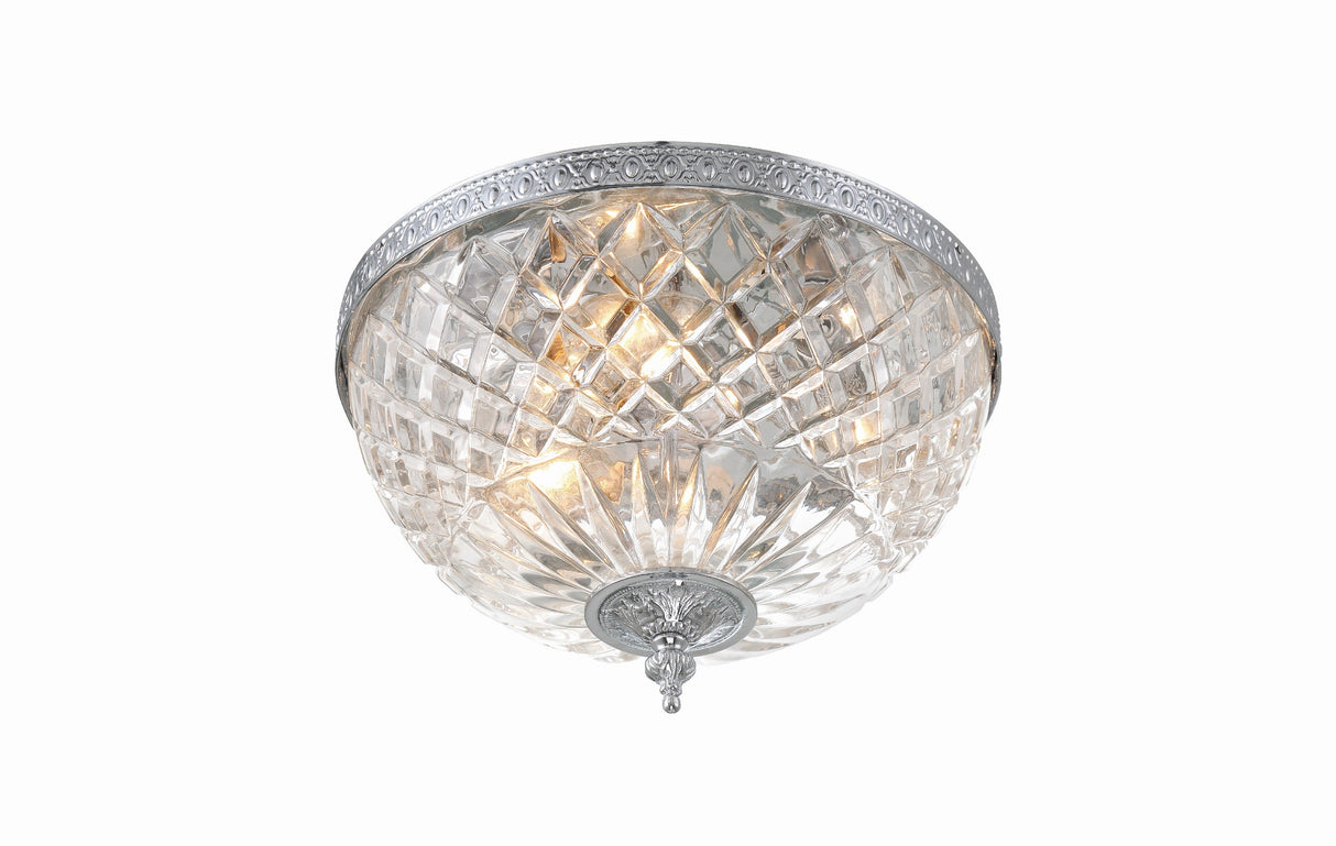 Crystorama 3 Light Polished Chrome Crystal Flush Mount 117-12-CH