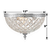 Crystorama 3 Light Polished Chrome Crystal Flush Mount 117-12-CH