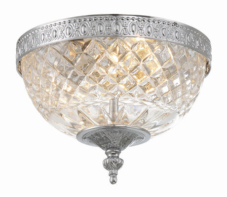 Crystorama 2 Light Polished Chrome Crystal Flush Mount 117-8-CH