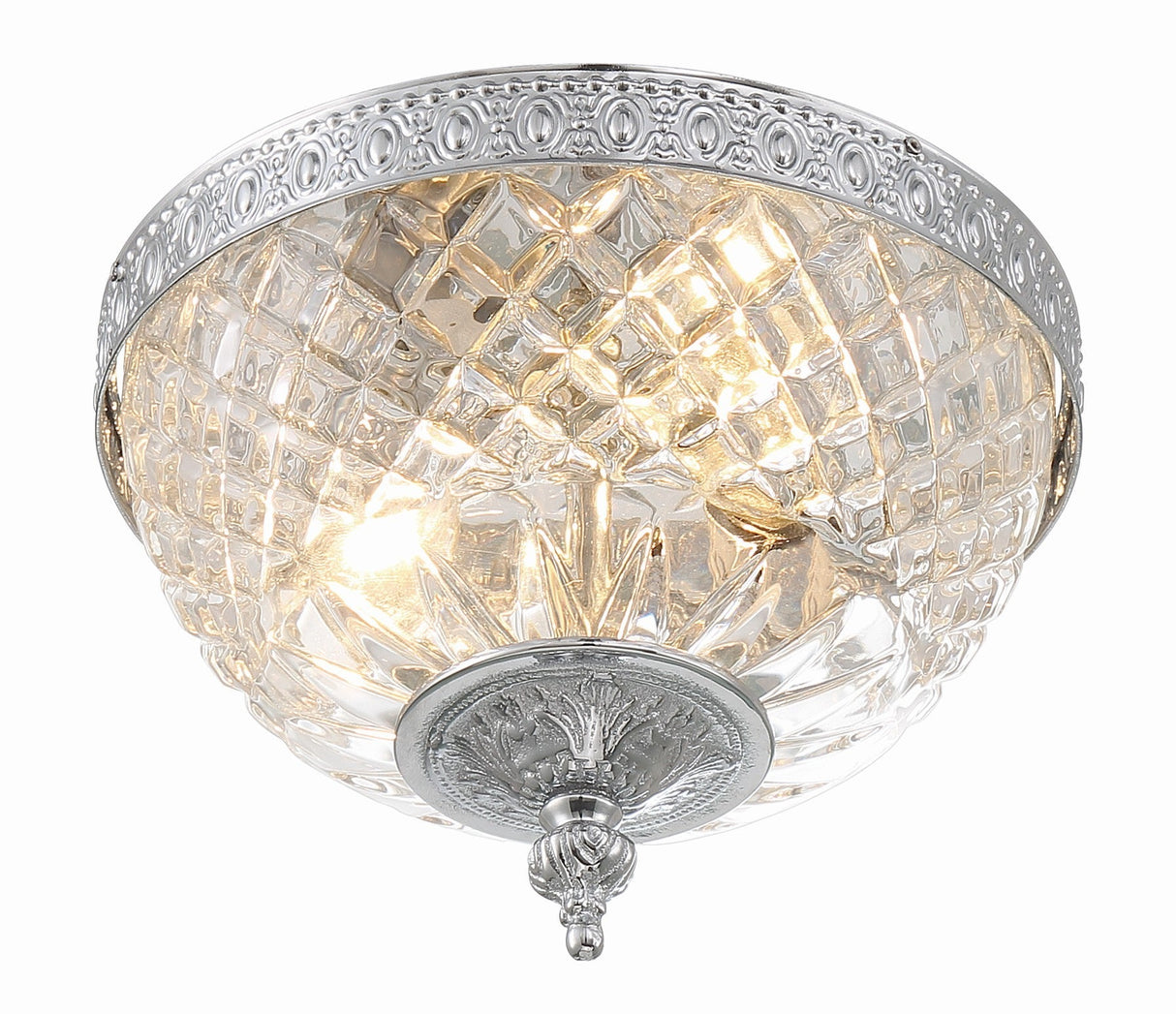 Crystorama 2 Light Polished Chrome Crystal Flush Mount 117-8-CH