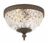 Crystorama 2 Light Polished Chrome Crystal Flush Mount 117-8-CH